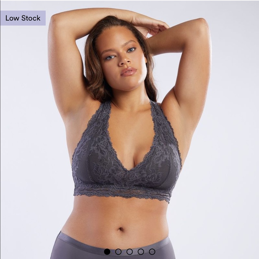 Savage x Fenty Wireless Lace Bralette in Soft Grey